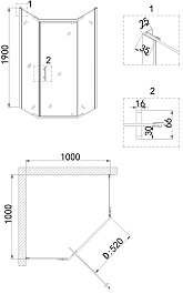 Niagara Душевой уголок Nova 100x100 NG-6634-08 Black – фотография-9